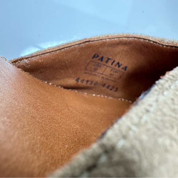 Patina by Portland Leather Suede Mary Jane Block Heel Shoes Taupe Size 10 - Picture 7 of 12